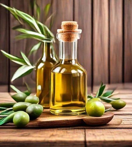 bottle-olive-oil-sits-branch-palm-leaves_1041015-151330